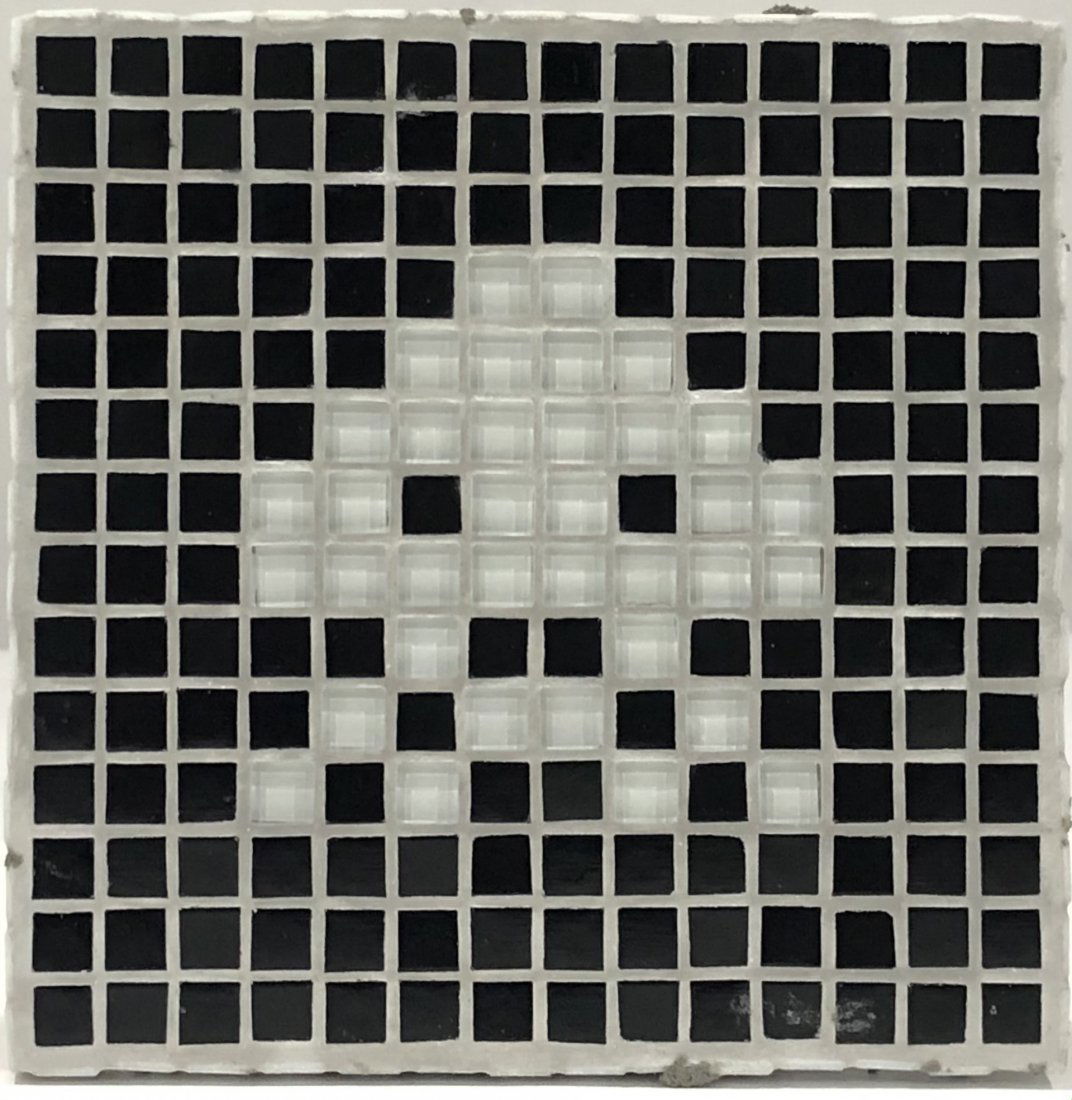 Space Invader (Mosaic) Artwork Tile Black/White: SPACE IVADER (B. 1969) Untitled Mosaic artwork tile 6 1/8" approximate full size