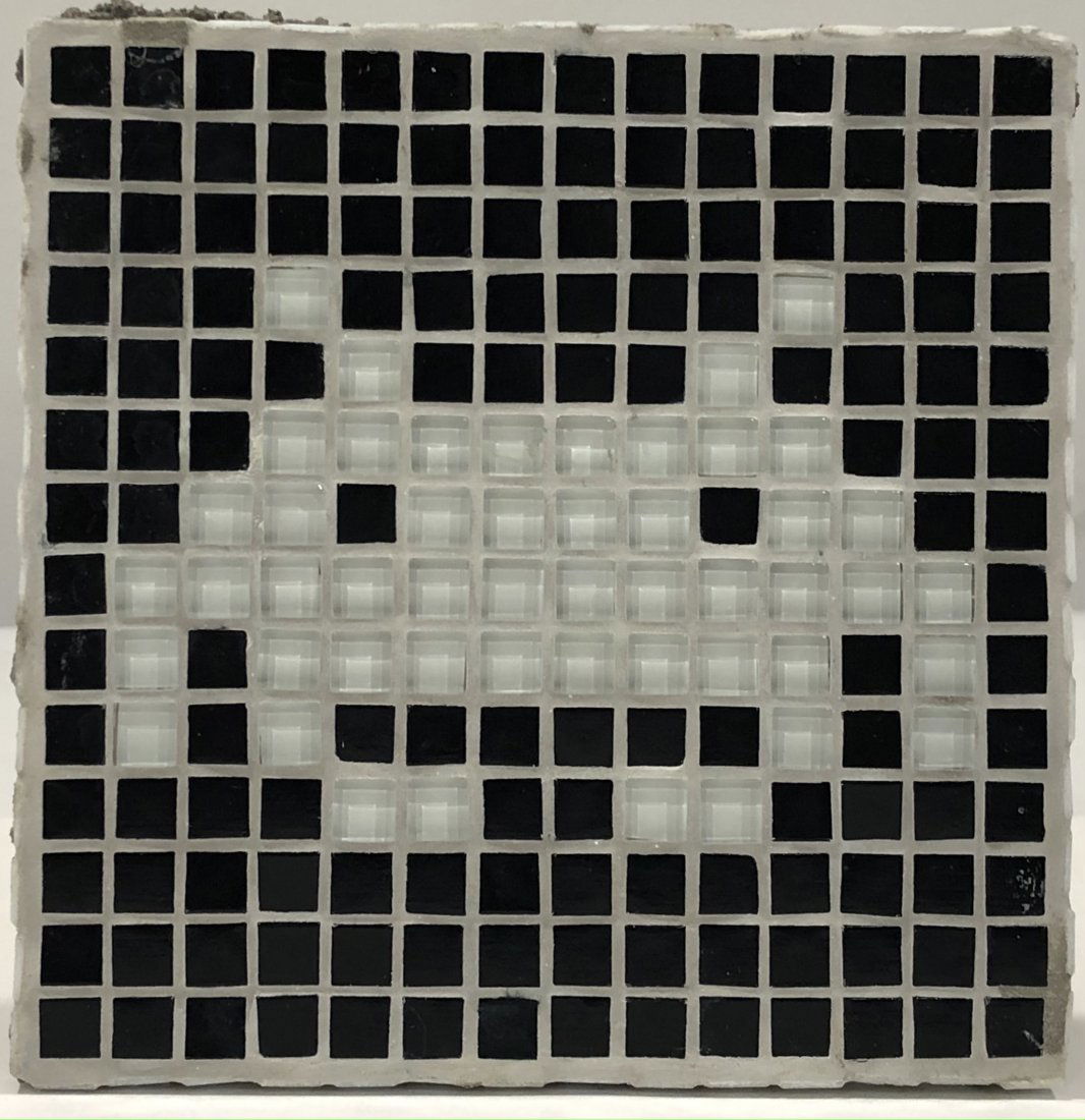 Space Invader (Mosaic) Artwork Tile Black/White: SPACE IVADER (B. 1969) Untitled Mosaic artwork tile 6 1/8" approximate full size
