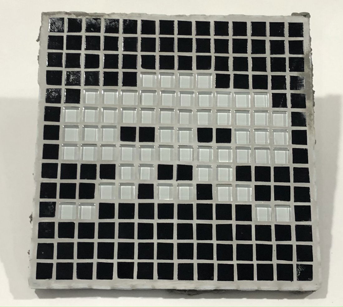 Space Invader (Mosaic) Artwork Tile Black/White: SPACE IVADER (B. 1969) Untitled Mosaic artwork tile 6 1/8" approximate full size