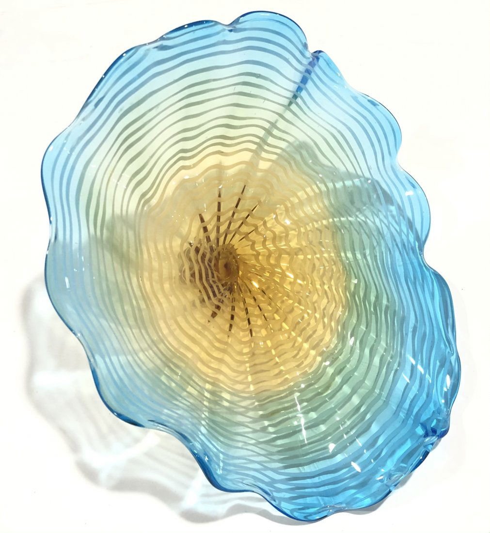 Attributed to Dale Chihuly Sea Form Persian Glass Light: ATTRIBUTED TO DALE CHIHULY (B. 1941) Light Blue Sea Form, Persian Series Measurements: 12 1/2" in total size