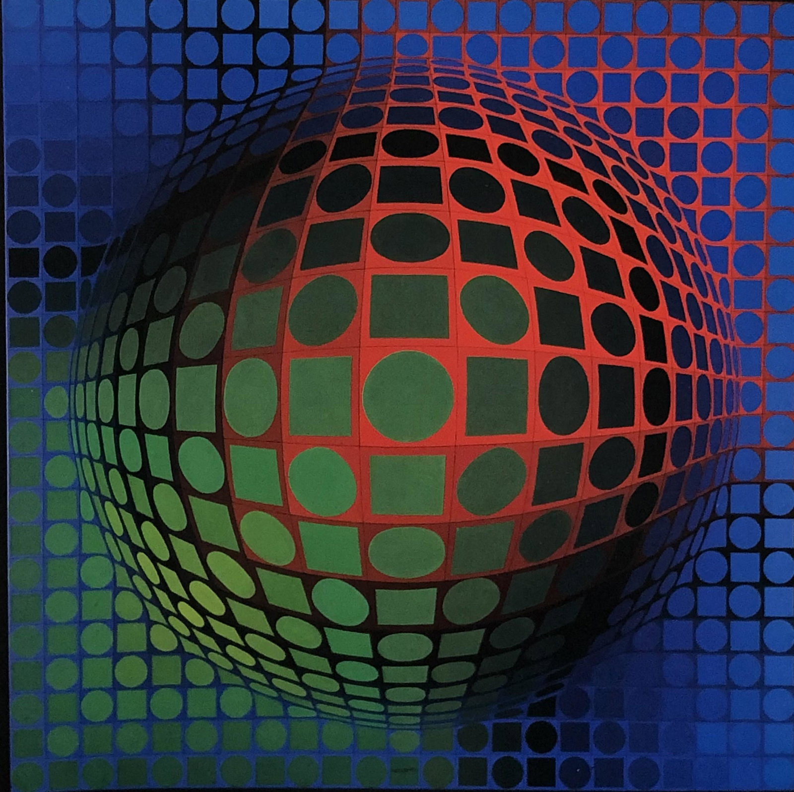 Victor Vasarely (Feny-Arny, 1976) Offset Lithograph: VICTOR VASARELY (1906-1997) Feny-Arny, 1976 Offset lithograph in colors on heavy paper 10" x 10"