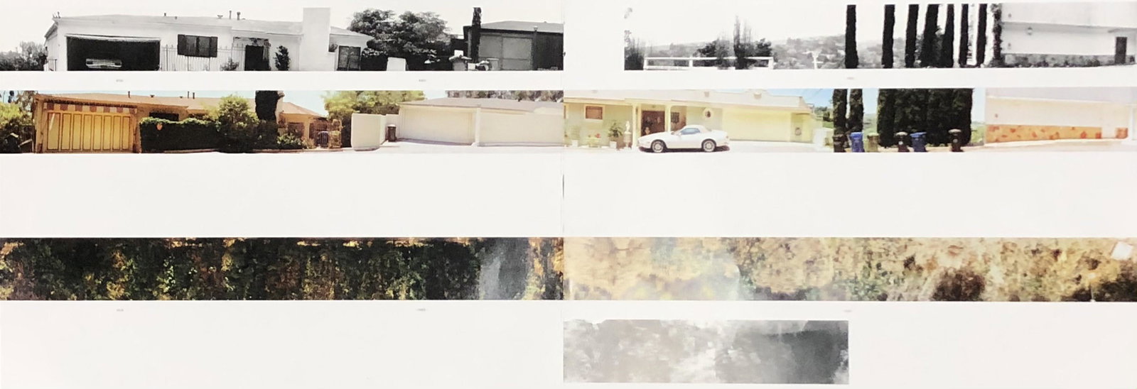 Ed Ruscha (Then and Now) Photo-Litho: ED RUSCHA (B. 1937) Then and Now, Los Angeles, California Photo-litho in colors Printed circa 21st c. 12 1/3" x 34 3/4" Mounted to same sized cardstock