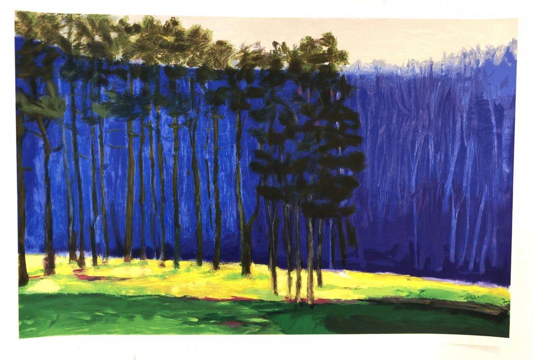 Wolf Kahn (Dark Pines) Pencil Signed Screenprint 2001: WOLF KAHN (1927-2020) Dark Pines, 2001 Screenprint in colors on wove paper 22" x 34" image size Signed lower right side in pencil, artist's copyright and title to left side