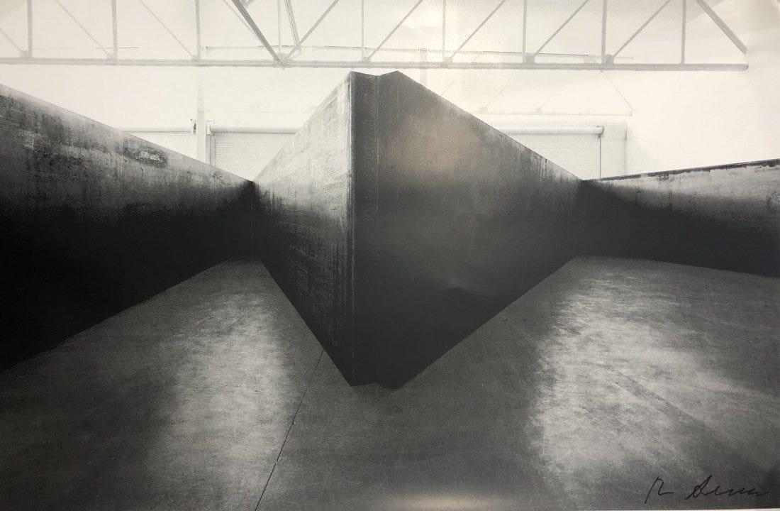 Richard Serra (Gagosian Gallery) Hand Signed Lithograph: RICHARD SERRA (B. 1938) Gagosian Gallery Exhibition Offset Lithograph in colors on heavy paper 18" x 27" Signed lower right side in ink