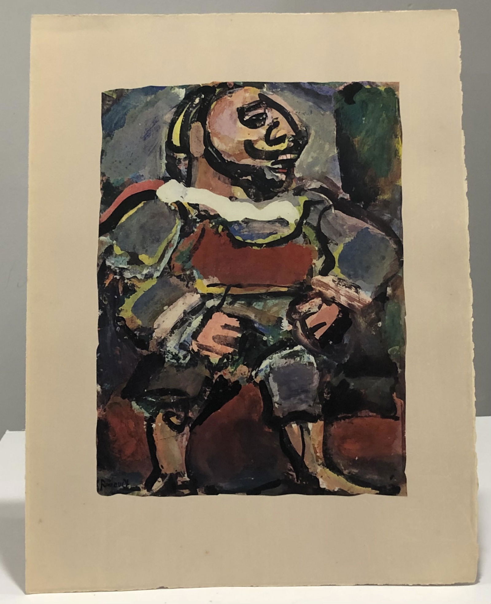 Georges Rouault Mid Century Lithograph on Arches Paper: GEORGES ROUAULT (1871-1958) Lithograph on heavy Arches paper Watermarked to lower right side 16 1/2" x 12 3/4" sheet