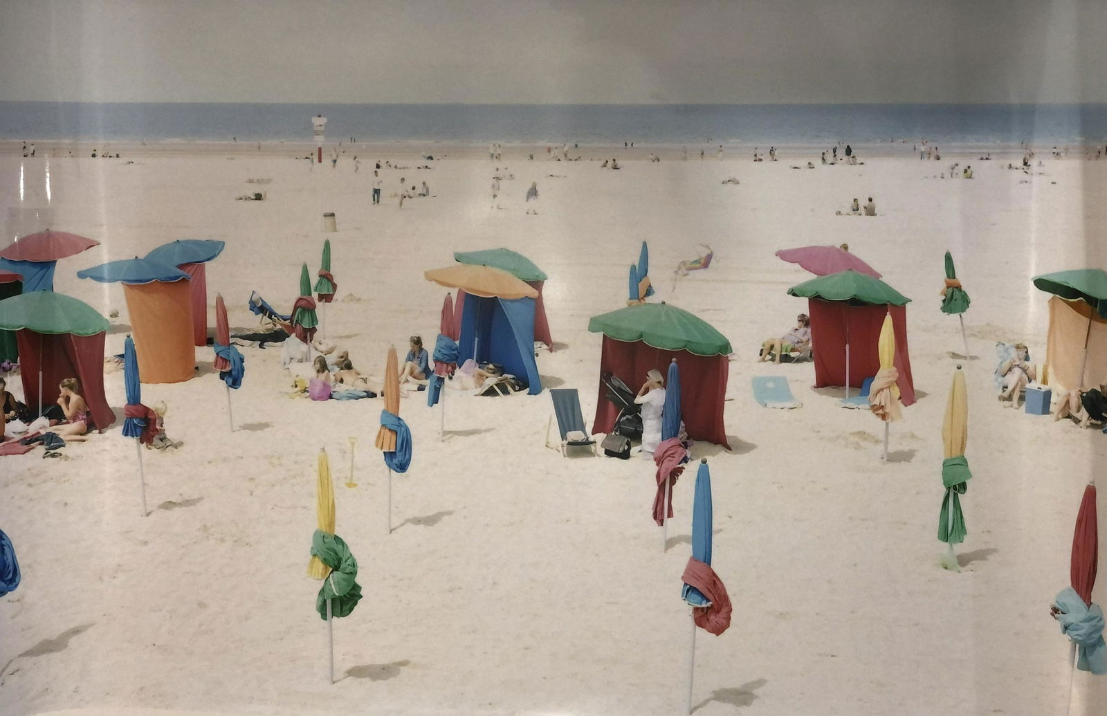 Massimo Vitali Large Glossy Photo-Litho: MASSIMO VITALI (B. 1944) Beach Scene Glossy photo-litho, printed later 30" x 40"