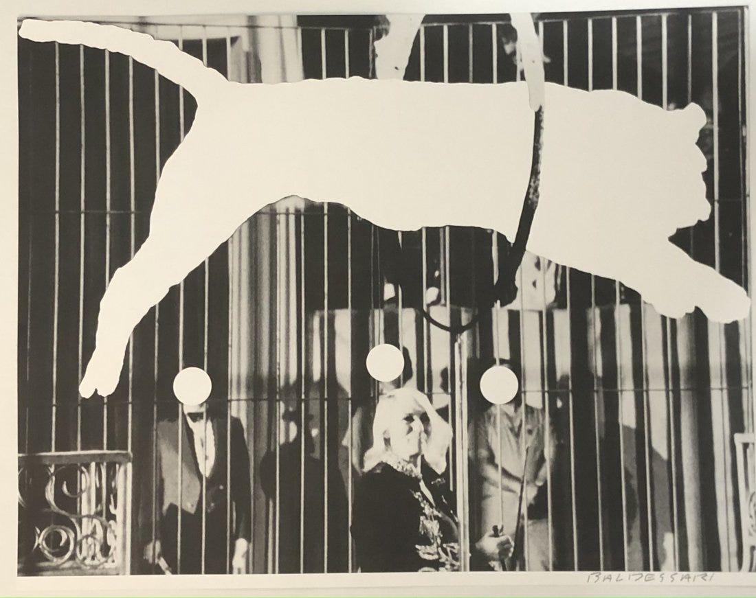 John Baldessari (Tiger) Hand Signed Offset Lithograph: JOHN BALDESSARI (1931-2020) Tiger with No Stripes, 2017 Offset lithograph on paper 18 3/4" x 24" Signed lower right side in pencil