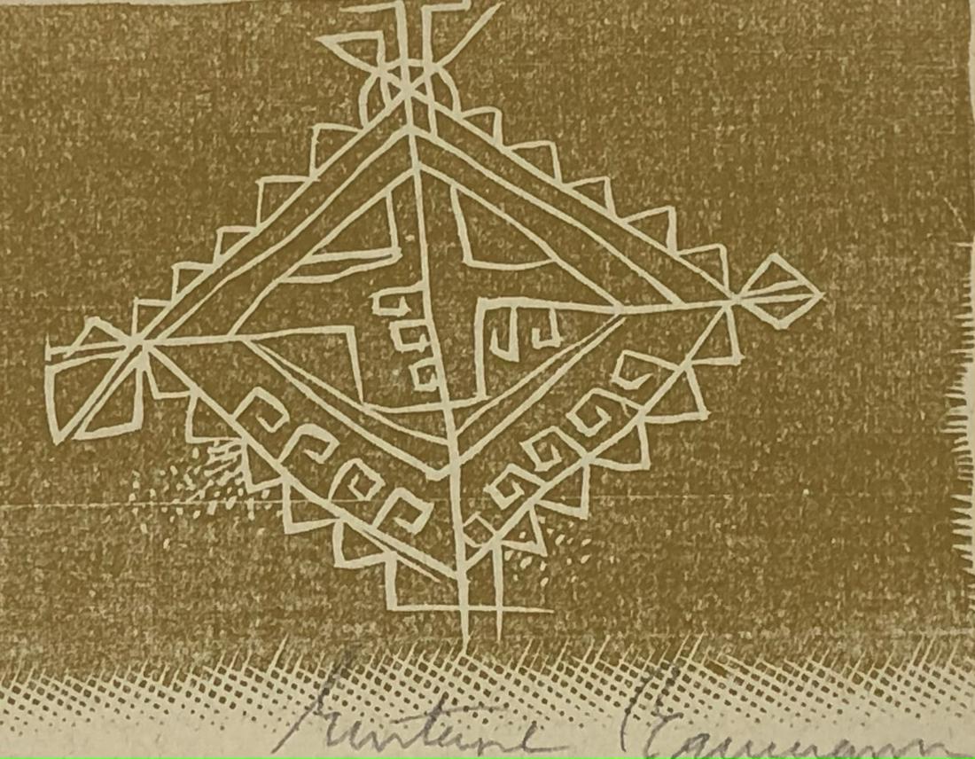 Gustave Baumann Woodcut c. 1939 Hand Signed: GUSTAVE BAUMANN (1881-1971) Woodcut on paper Circa 1939 3 3/4" x 5 1/2" image size Signed under image in pencil