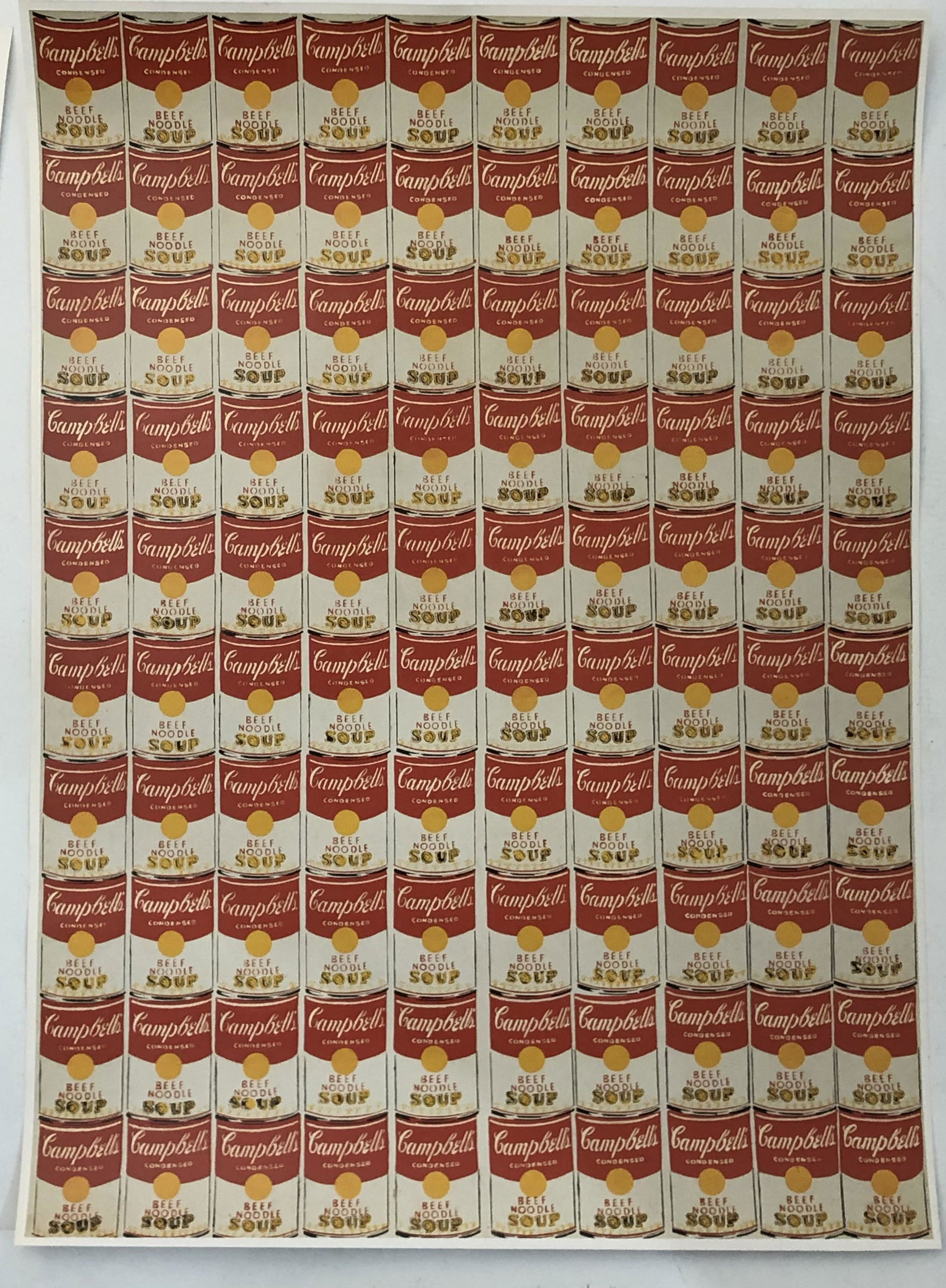 Andy Warhol (Campbells Soup) Poster in Colors: ANDY WARHOL (1928-1987) Campbell's Soup Poster print in colors 25" x 18"