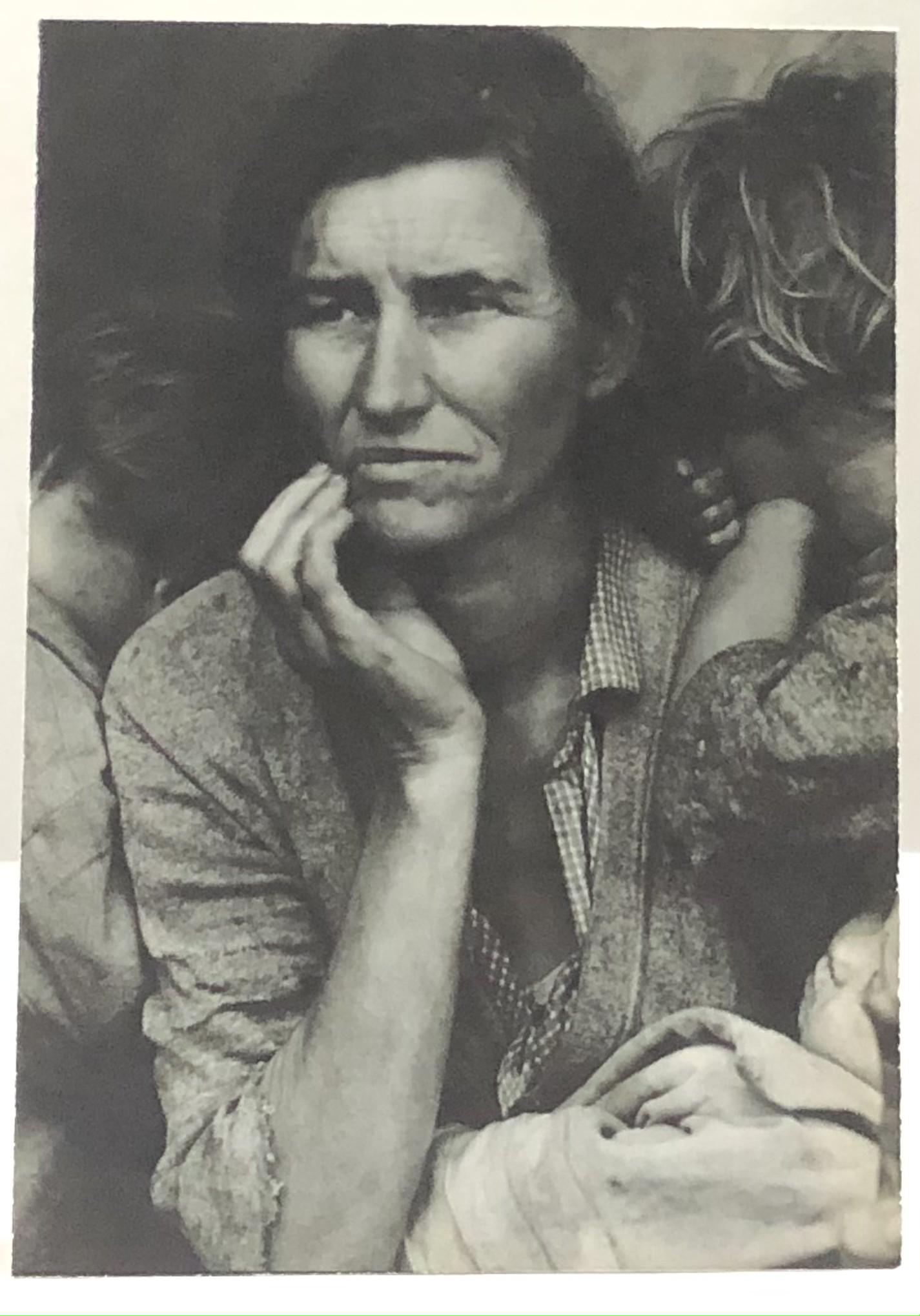 Dorothea Lange (Migrant Mother) Sheet-Fed Gravure: DOROTHEA LANGE (1895-1965) Migrant Mother Sheet-Fed Gravure 7 1/2" x 5 1/2" Mounted to same sized cardstock