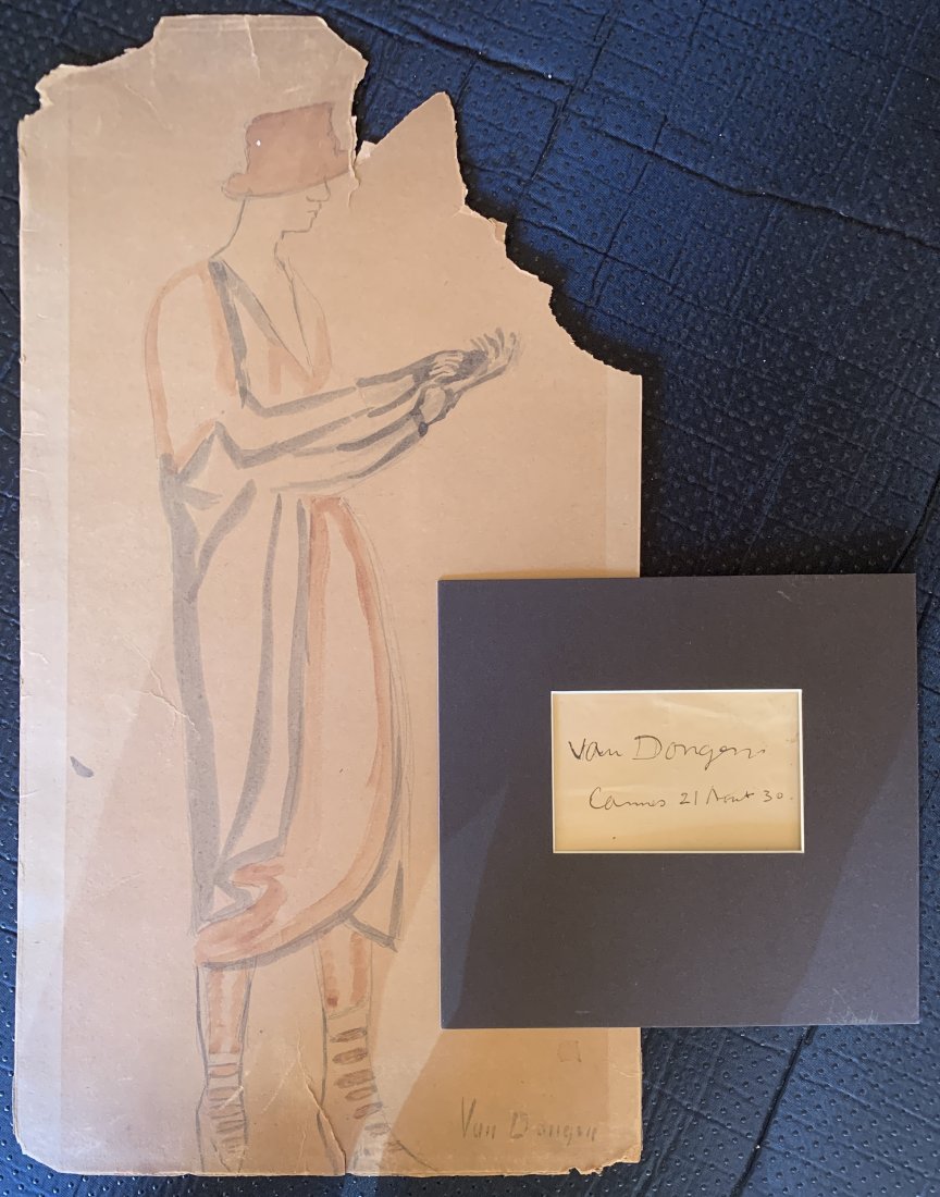 Kees van Dongen Drawing 1916 Helen Serger Provenance: KEES VAN DONGEN (1877-1968) Untitled Study (Portrait d'une modele), c. 1916 Watercolor, pen and India ink, brush and grey wash on paper 20" x 16" Signed lower right Provenance: Private collection, Mas