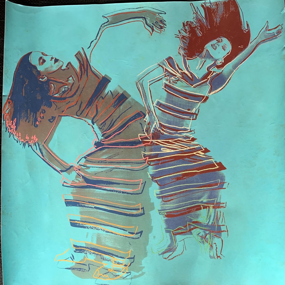 After Warhol Satyric Festival Song Print on Heavy Paper: AFTER ANDY WARHOL (1928-1987) Satyric Festival Song Print in colors on Heavy paper 35 1/2" x 35 1/2" Stamped to verso "Andy Warhol"