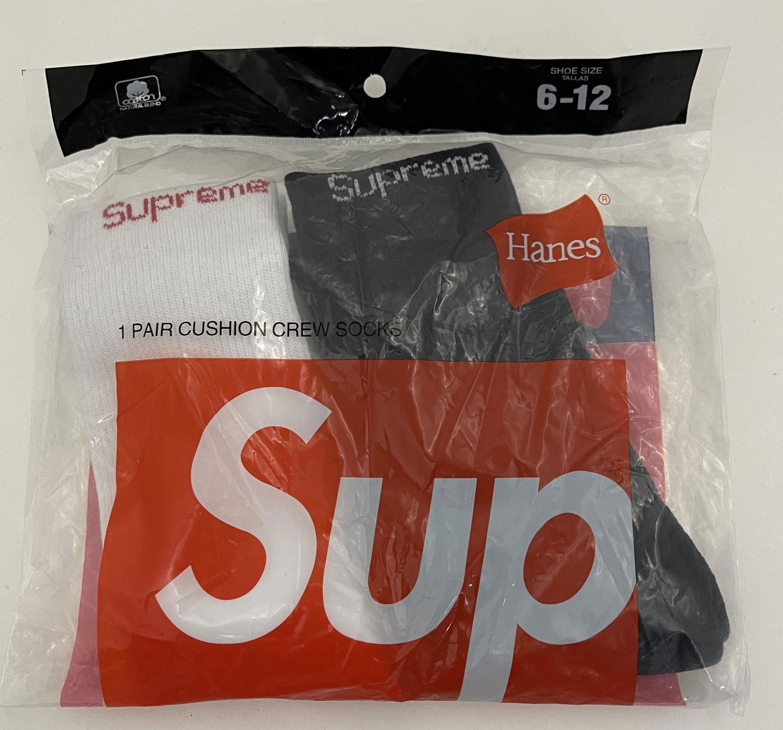 Supreme X Hanes Crew Socks: Supreme X Hanes Crew Socks 2 Pairs