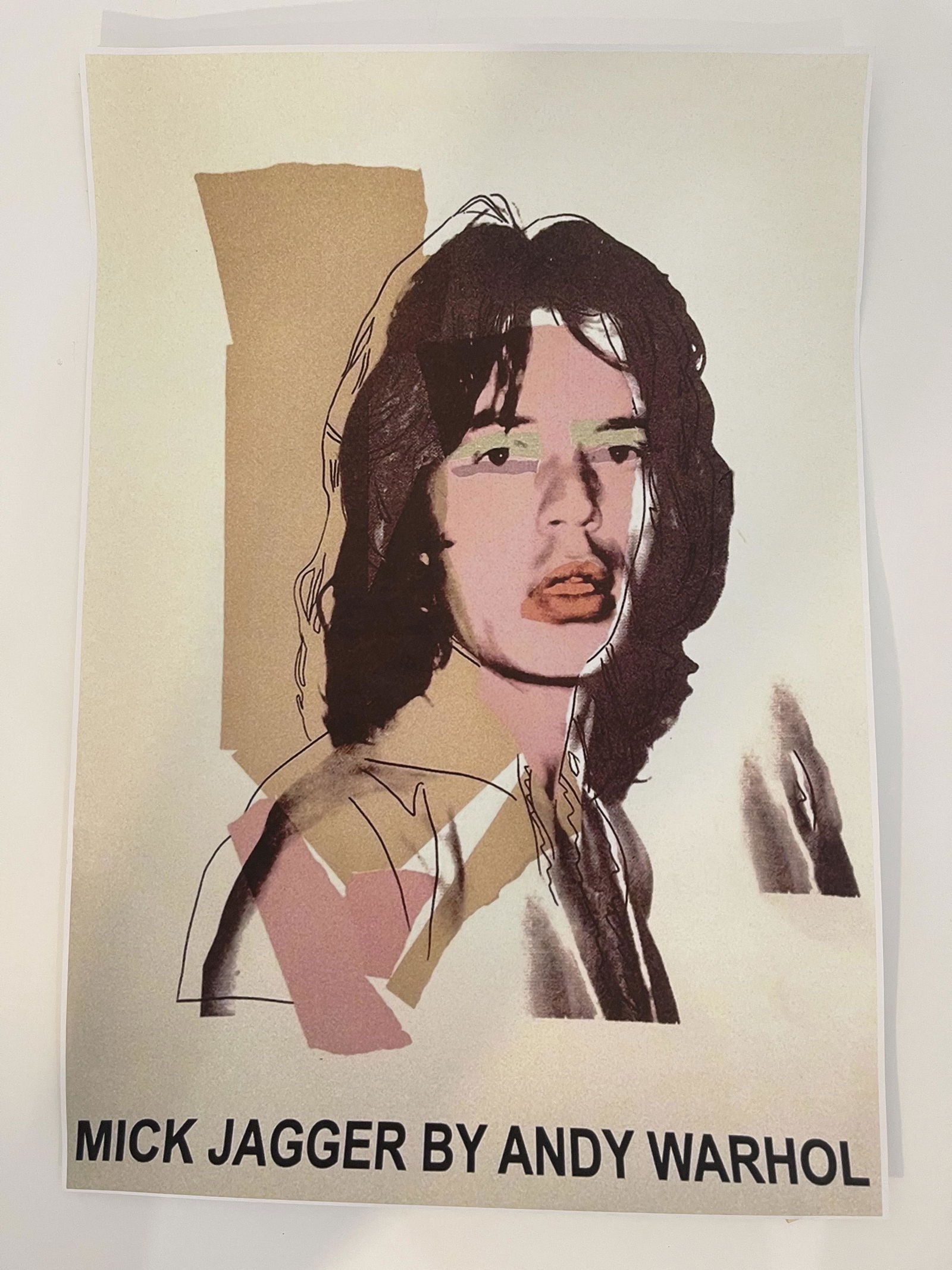 Andy Warhol Mick Jagger Print: Andy Warhol Mick Jagger Print Print in colors Measures 23 x 16 inches