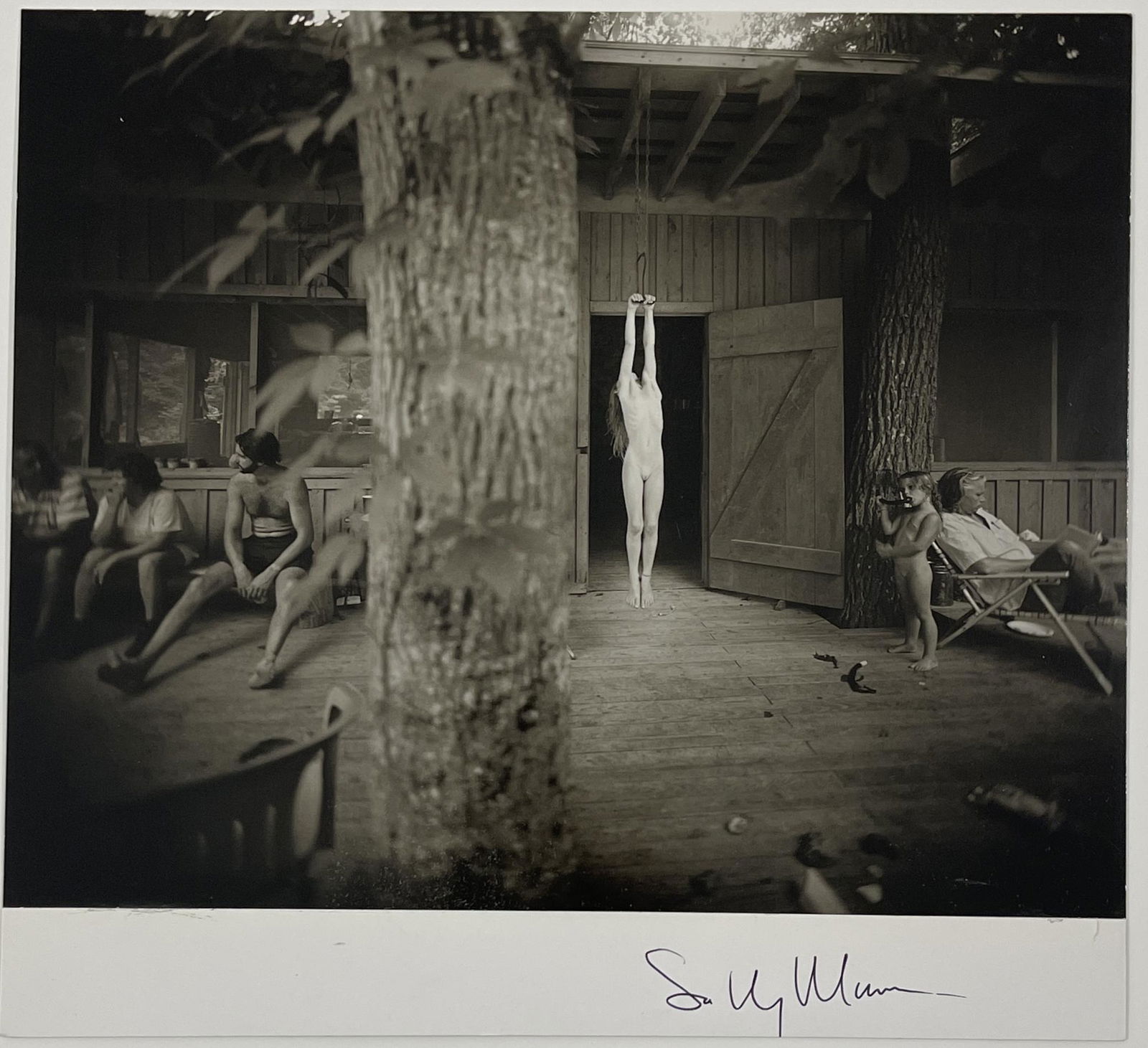 Sally Mann Glossy Photographic Print Hand Signed: SALLY MANN (B. 1951) Sally Mann Photographic Print Measures 9.5 x 9 inches Mounted to same size cardstock Hand Signed in black ink lower side