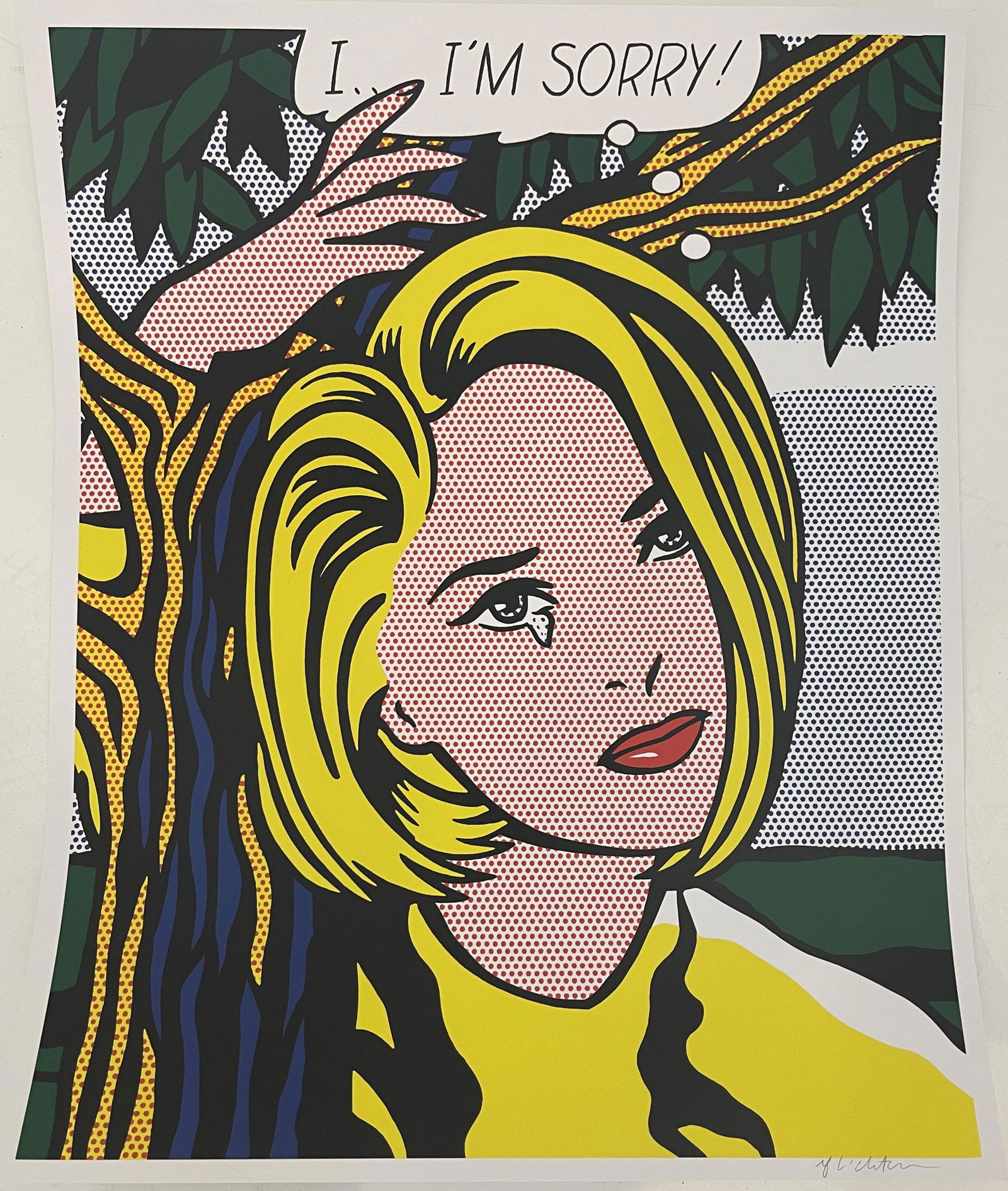 Roy Lichtenstein (I Am Sorry) Hand Signed Offset Litho (1 of 3)