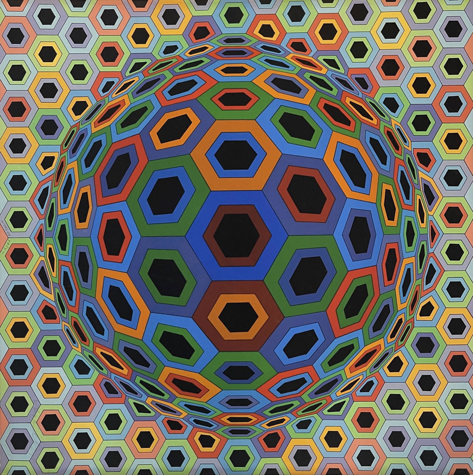 Victor Vasarely (Sin Hat 33) Signed Print on Wove Paper (1 of 2)