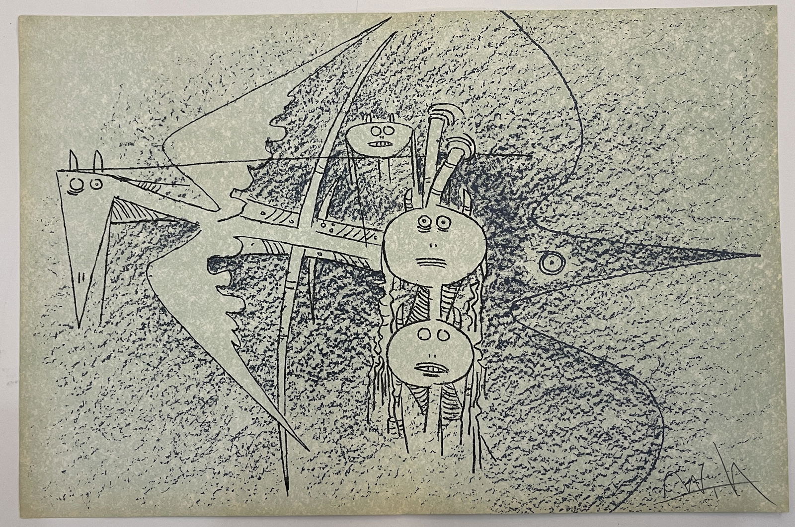 Wilfredo Lam (Untitled) Hand Signed Lithograph 1960s (1 of 2)