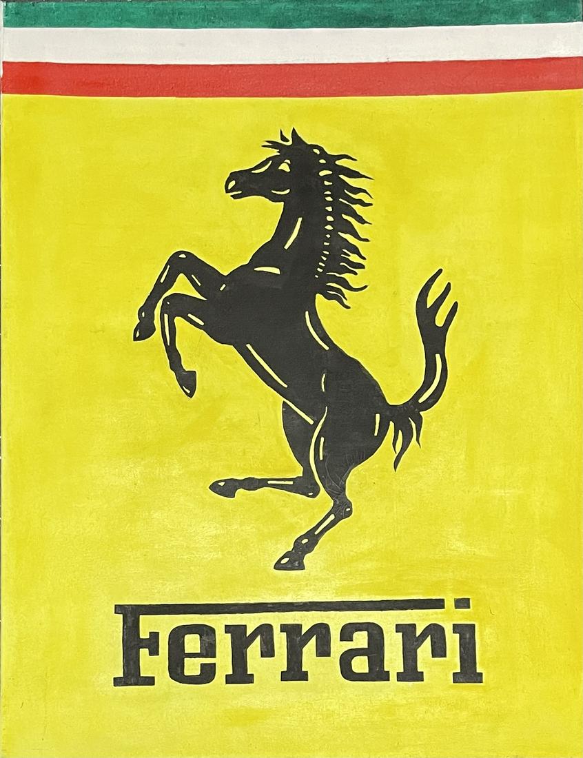 Ferrari Prancing Horse Oil on Canvas 40x30 (1 of 2)