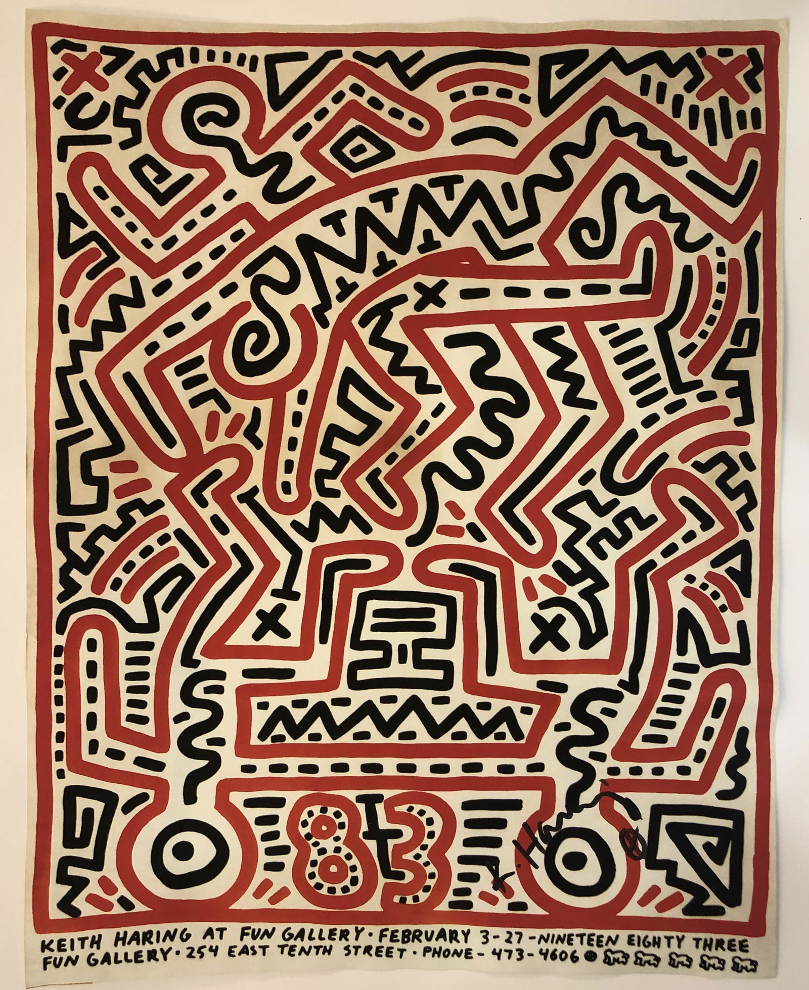 Keith Haring (Fun Gallery) Hand Signed Print in Colors (1 of 1)