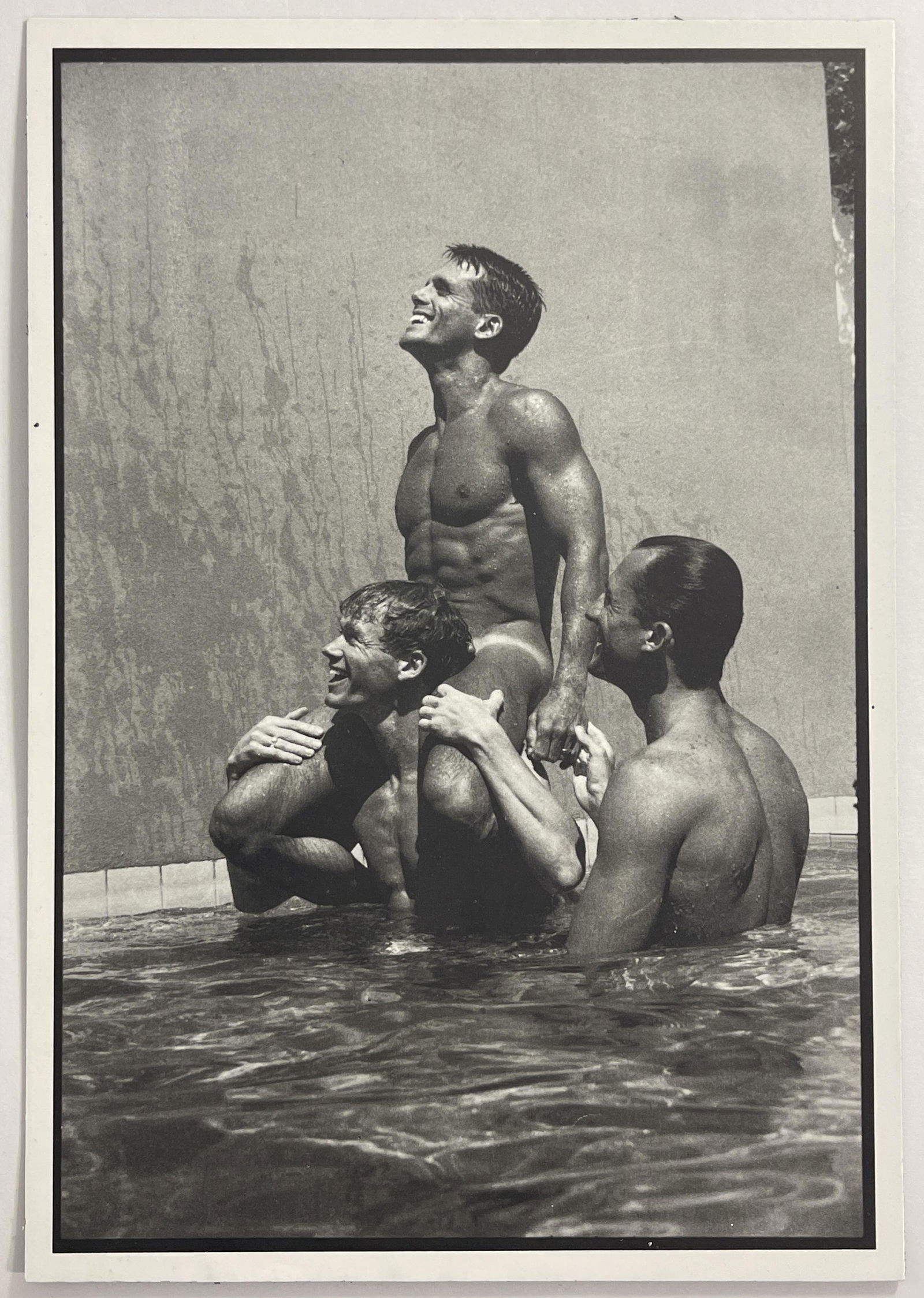 Tom Bianchi - Male Nude Photo-Litho: TOM BIANCHI (B. 1945) In the Pool Photo-litho 6.5 x 9.5 inches Mounted to same size cardstock