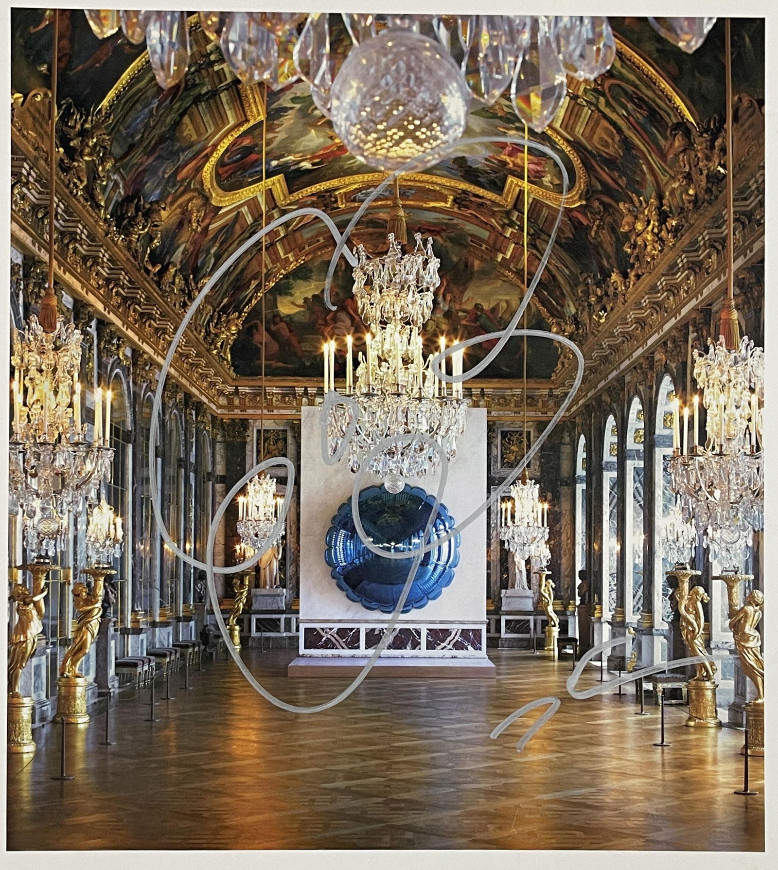 Jeff Koons (Untitled, Flower) Signed Drawing (1 of 3)