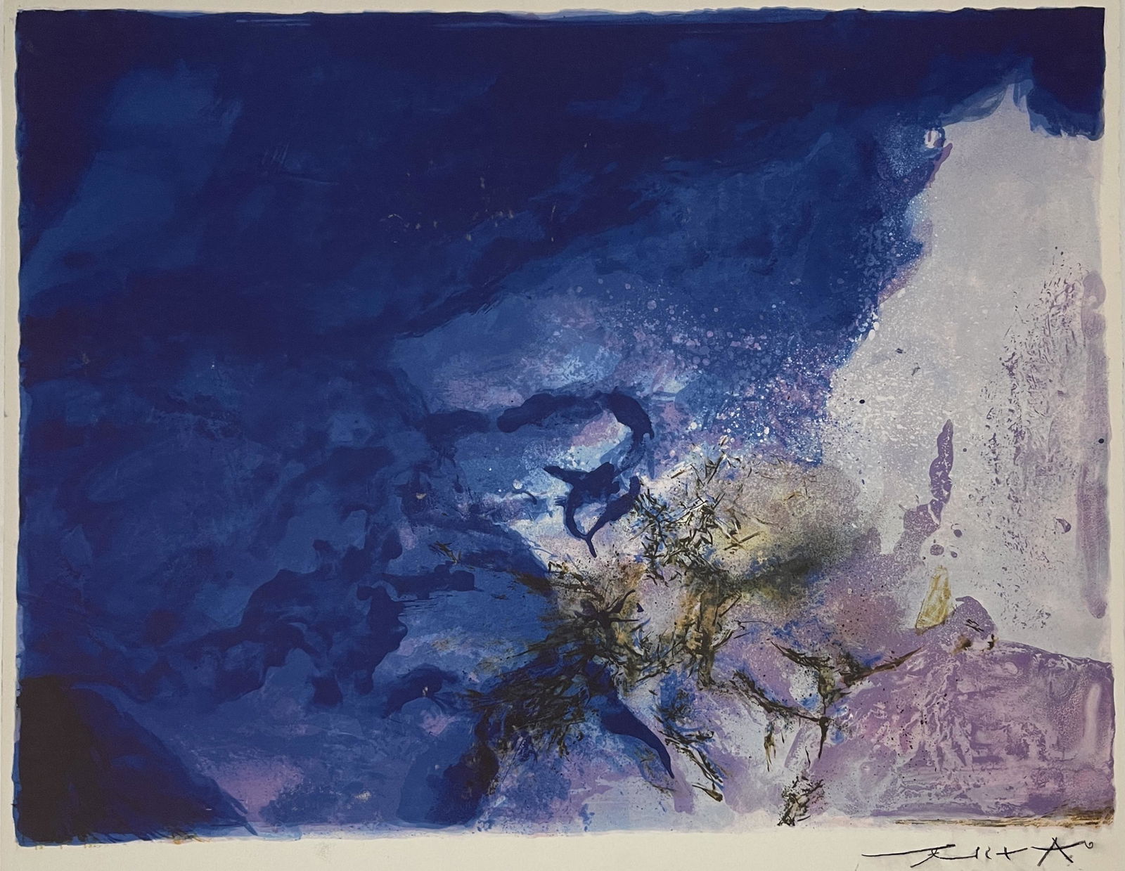 Zao Wou-Ki (Blue Composition) Hand Signed Lithograph (1 of 4)