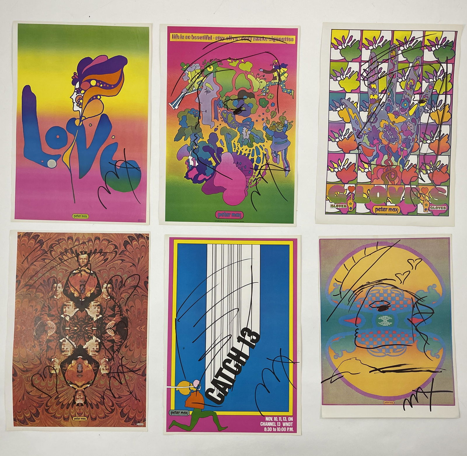 Lot of 6 Hand Signed Peter Max Prints (1 of 13)