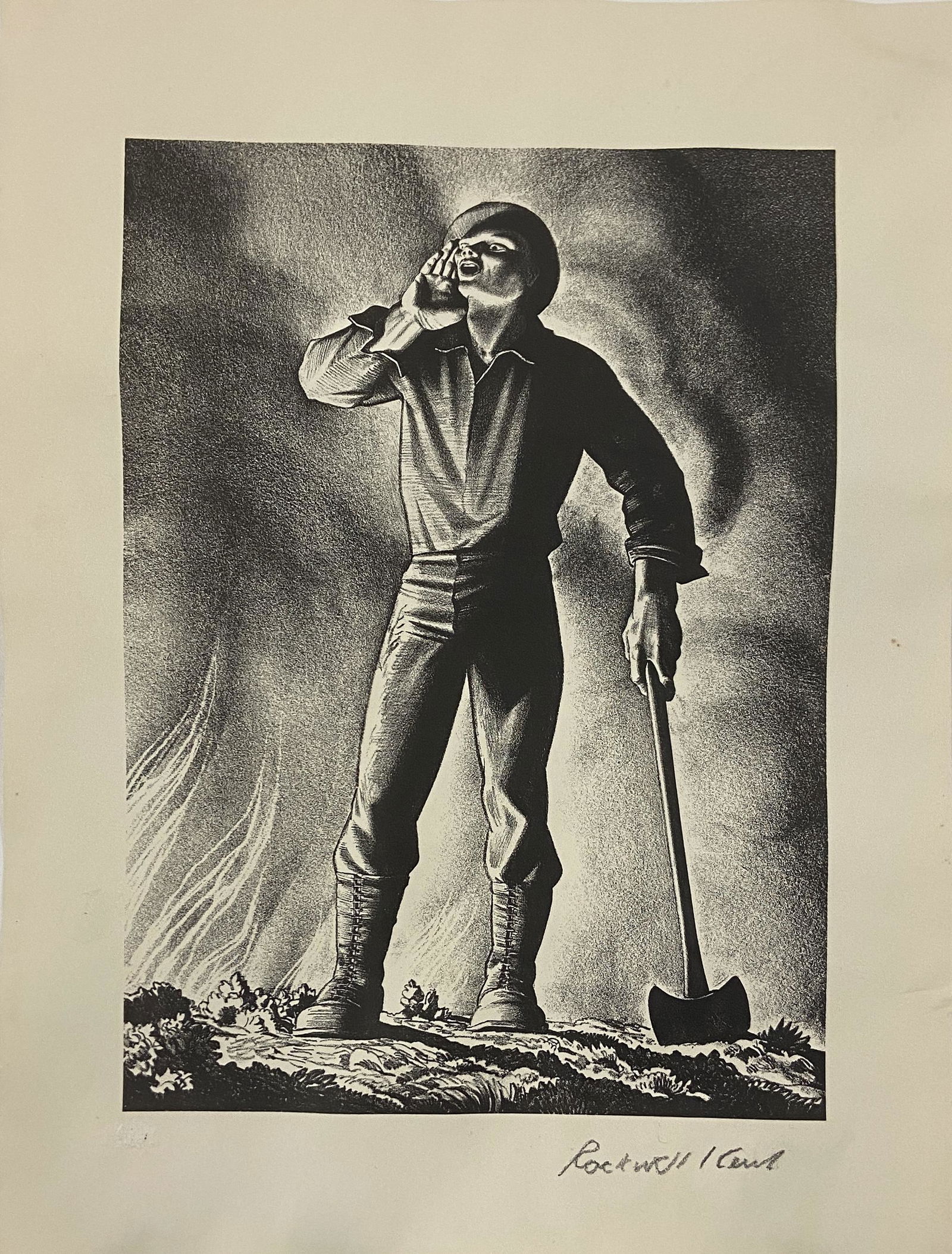 Rockwell Kent (Labor) Pencil Signed Gravure Print (1 of 3)