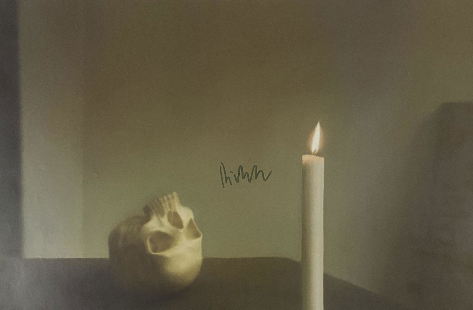 Gerhard Richter, Hand Signed Print (Skull with Candle) (1 of 2)