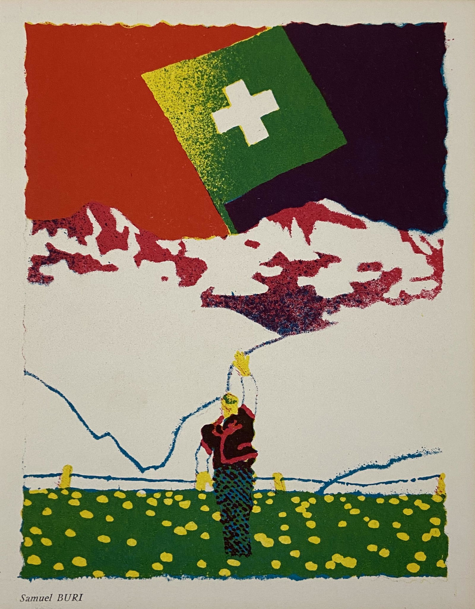 Samuel Buri - Untitled Print on Paper: SAMUEL BURI(1935) Untitled Print on Paper 8.5 x 10.5 inches