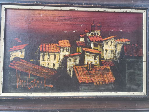 Oil On Board Van Gaard 1963 Mid Century Painting Jan 05 2019