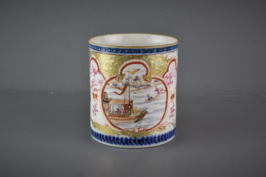 CHINESE EXPORT 18TH C. MANDARIN HARBOR SCENE MUG (1 of 10)