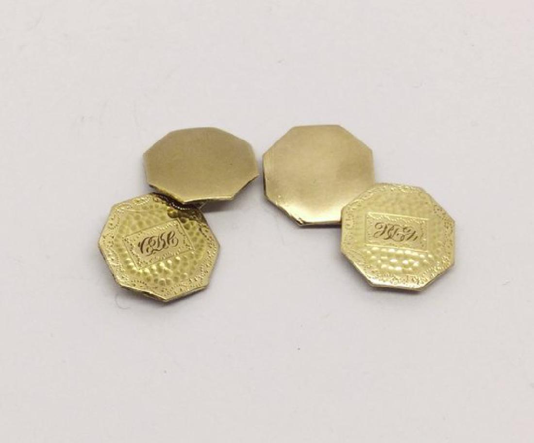Art Deco 14k Gf cufflinks set #553 (1 of 4)