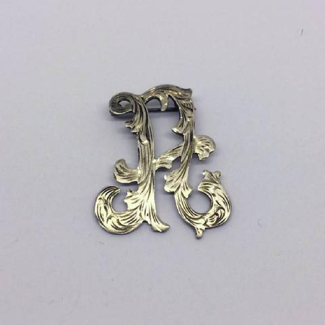 PLATAMEX sterling silver A initial brooch #106 (1 of 3)