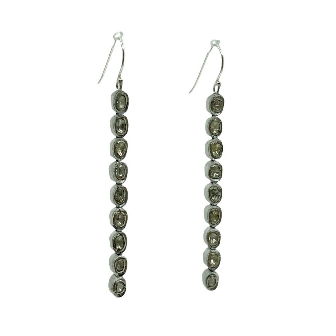 Sterling Silver polki Diamond drop earrings (1 of 3)