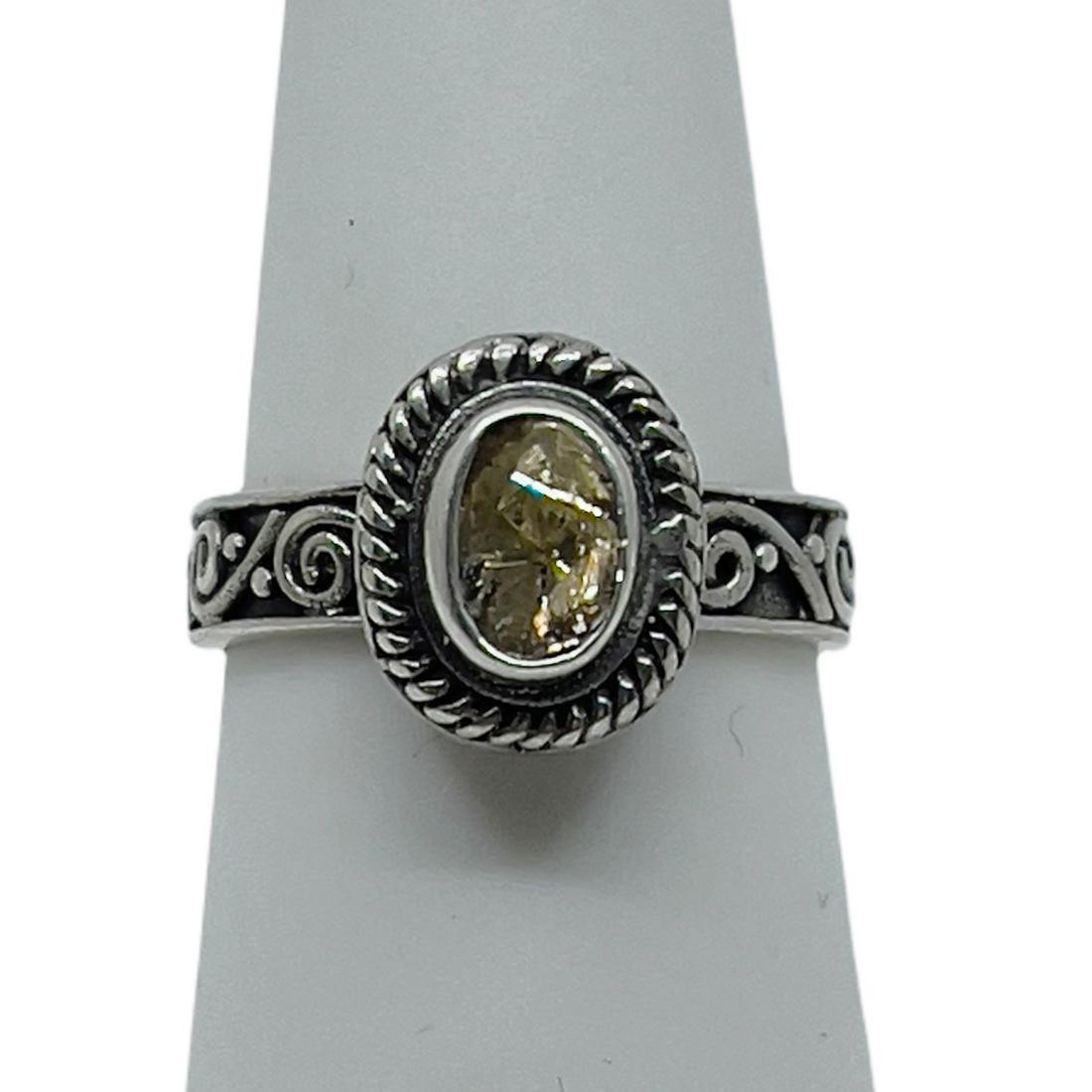 Sterling Silver .10 carat polki Diamond ring (1 of 3)