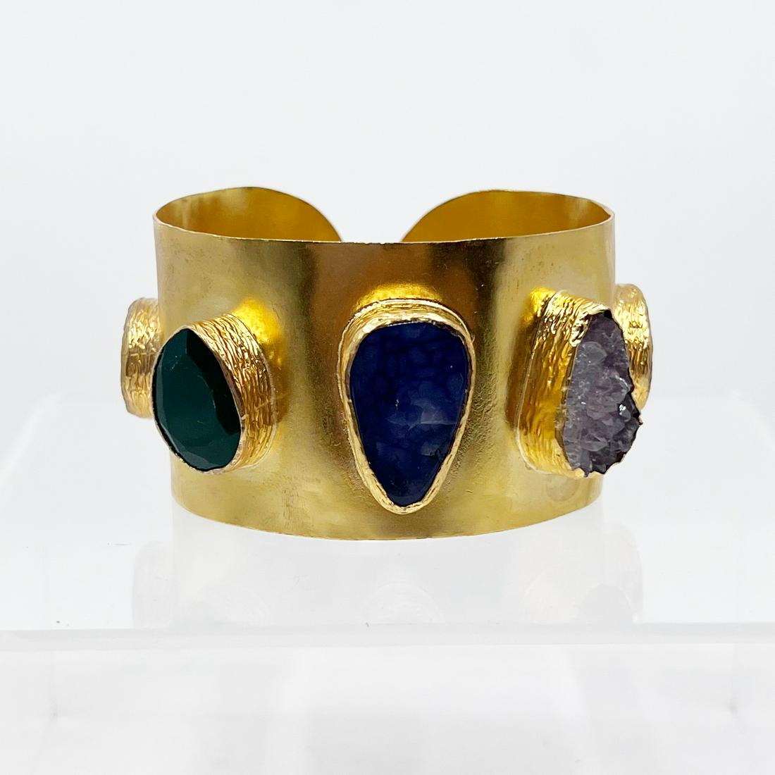 24k gold filled gemstone cuff bracelet (1 of 6)