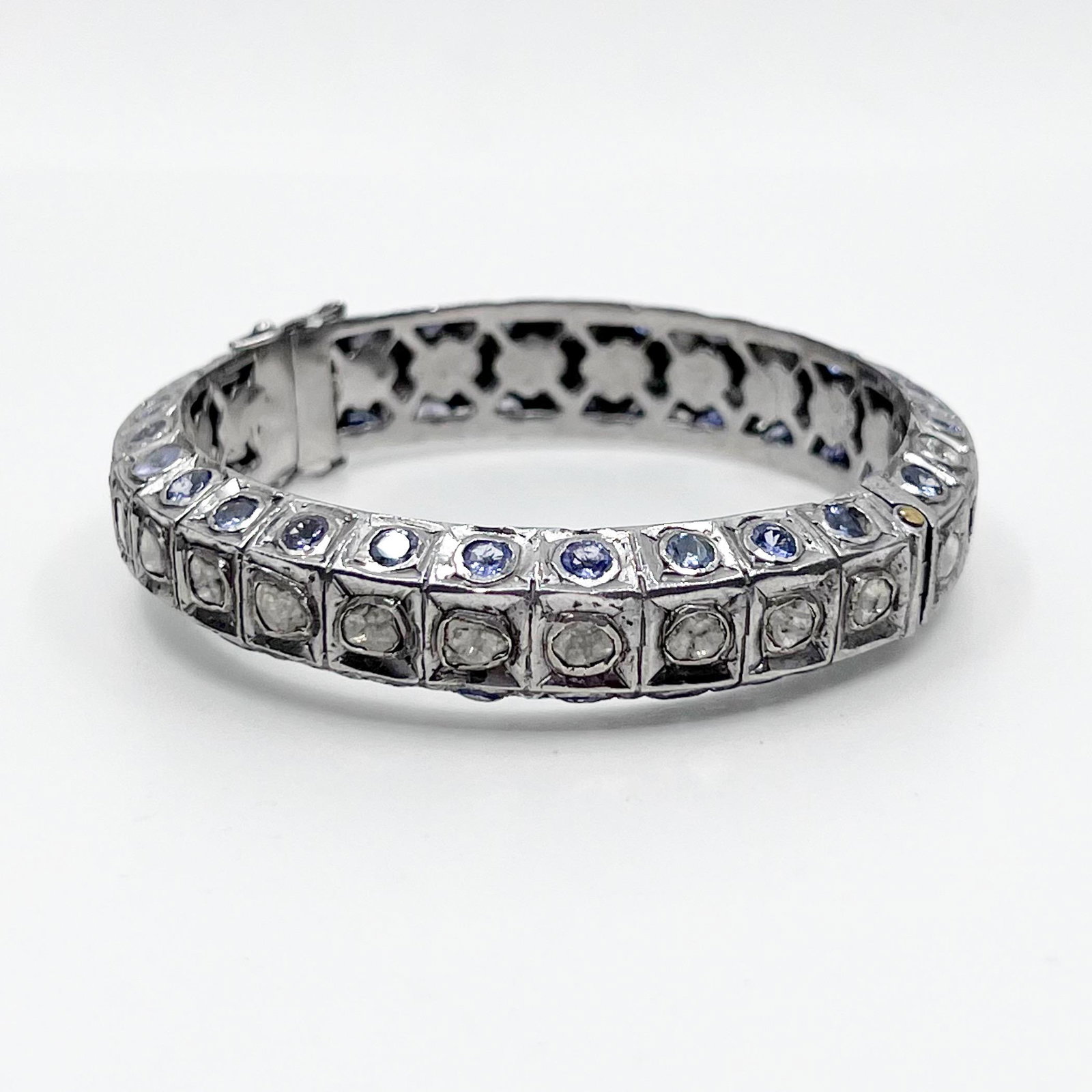 Sterling Silver Polki Diamond & Iolite Bracelet (1 of 6)