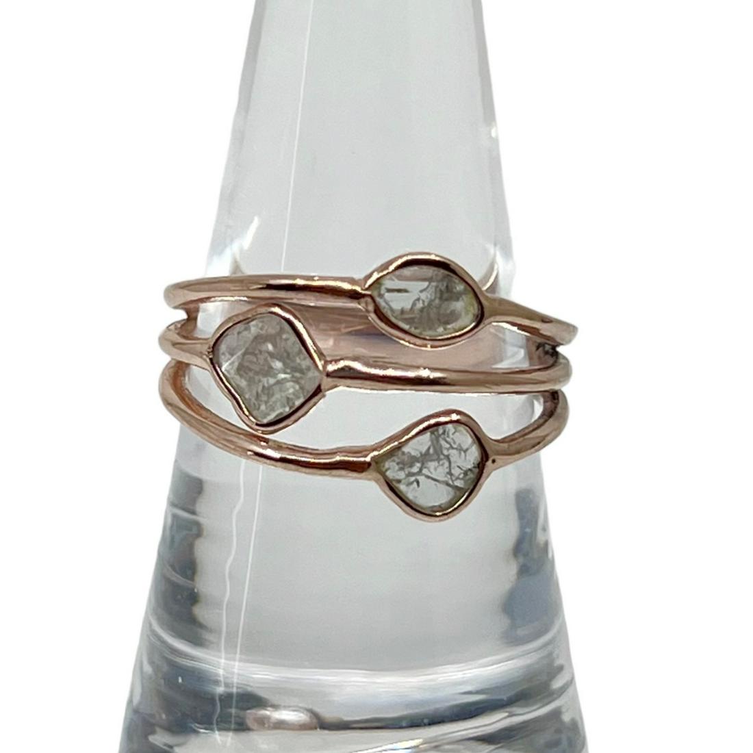 Rose Gold Vermeil Sterling silver polki diamond ring (1 of 2)