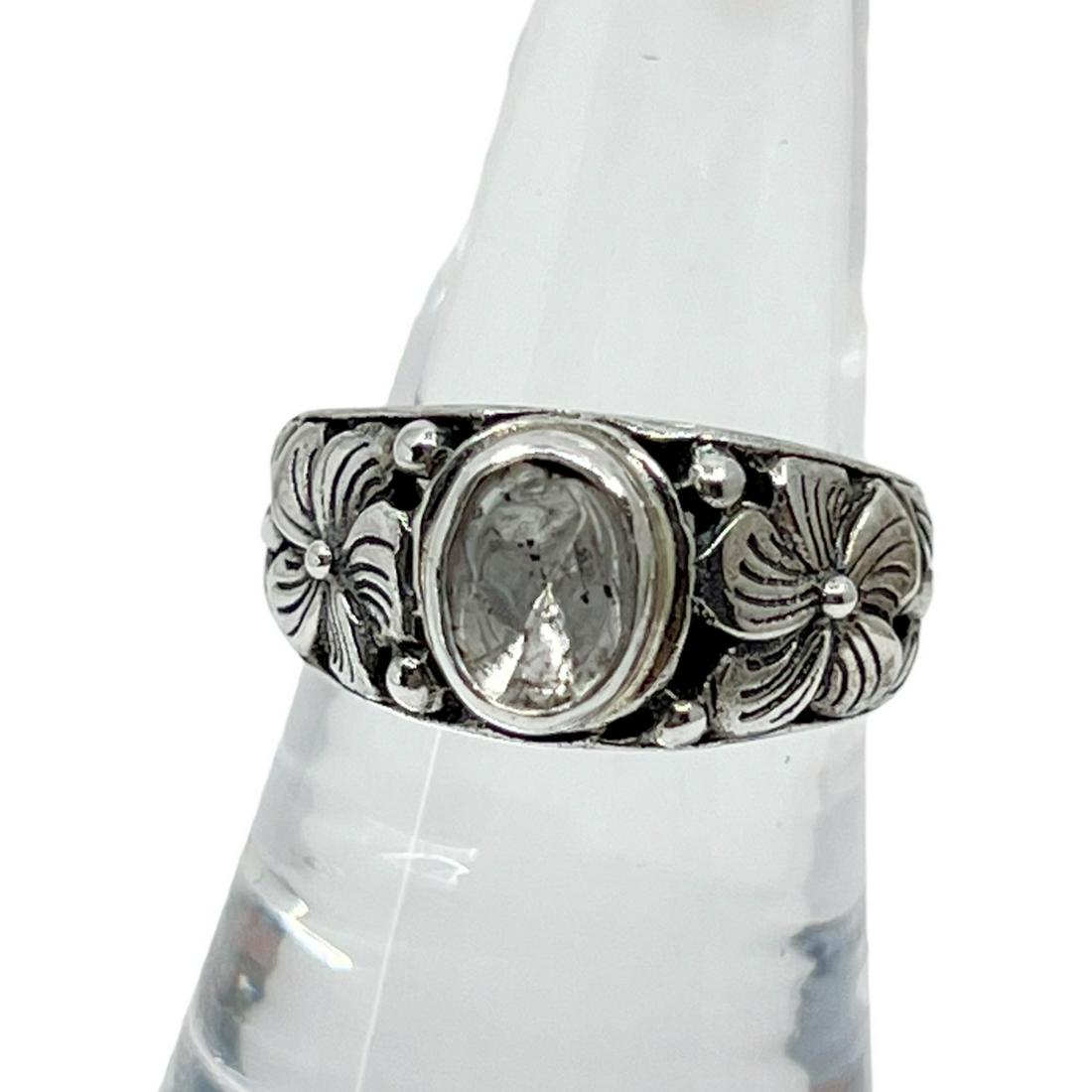 Sterling silver polki diamond ring (1 of 4)