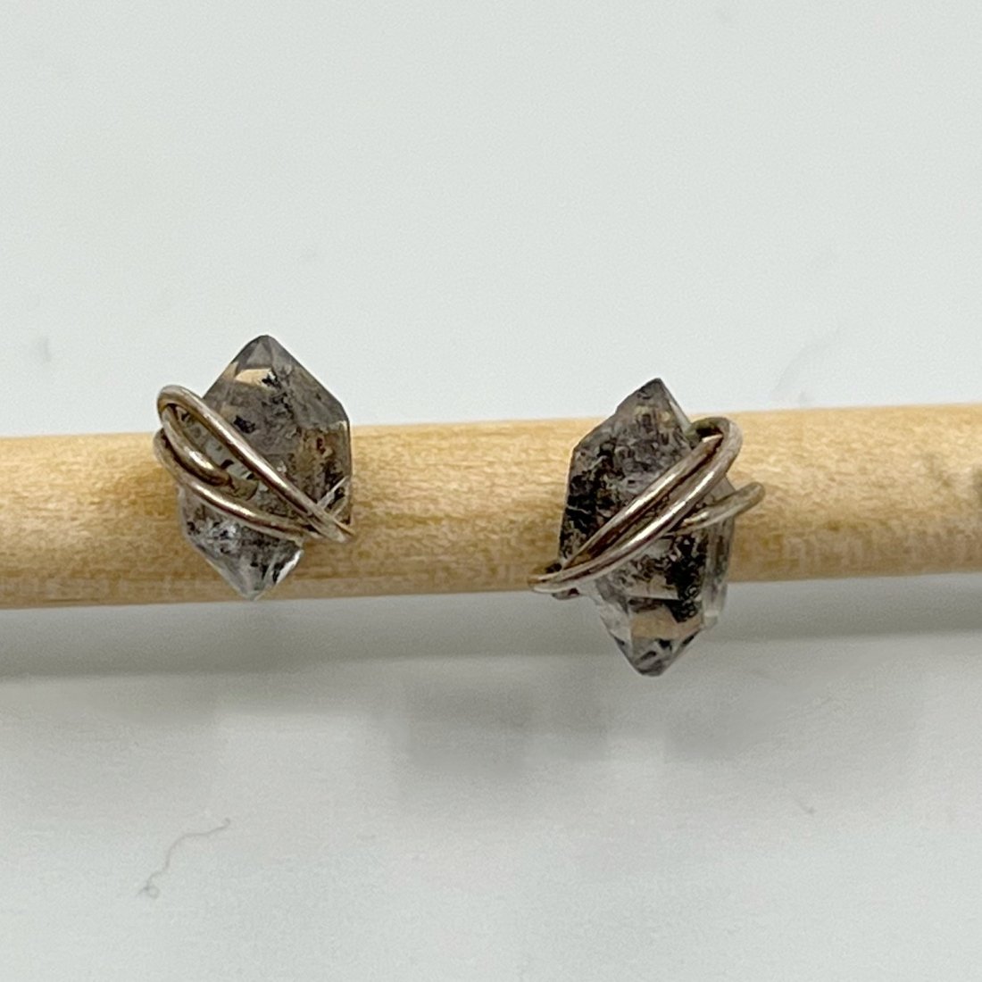 Sterling silver herkimer diamond stud earrings (1 of 3)