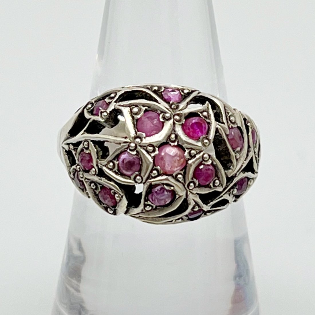 Vintage Sterling Silver Natural Ruby Ring (1 of 5)
