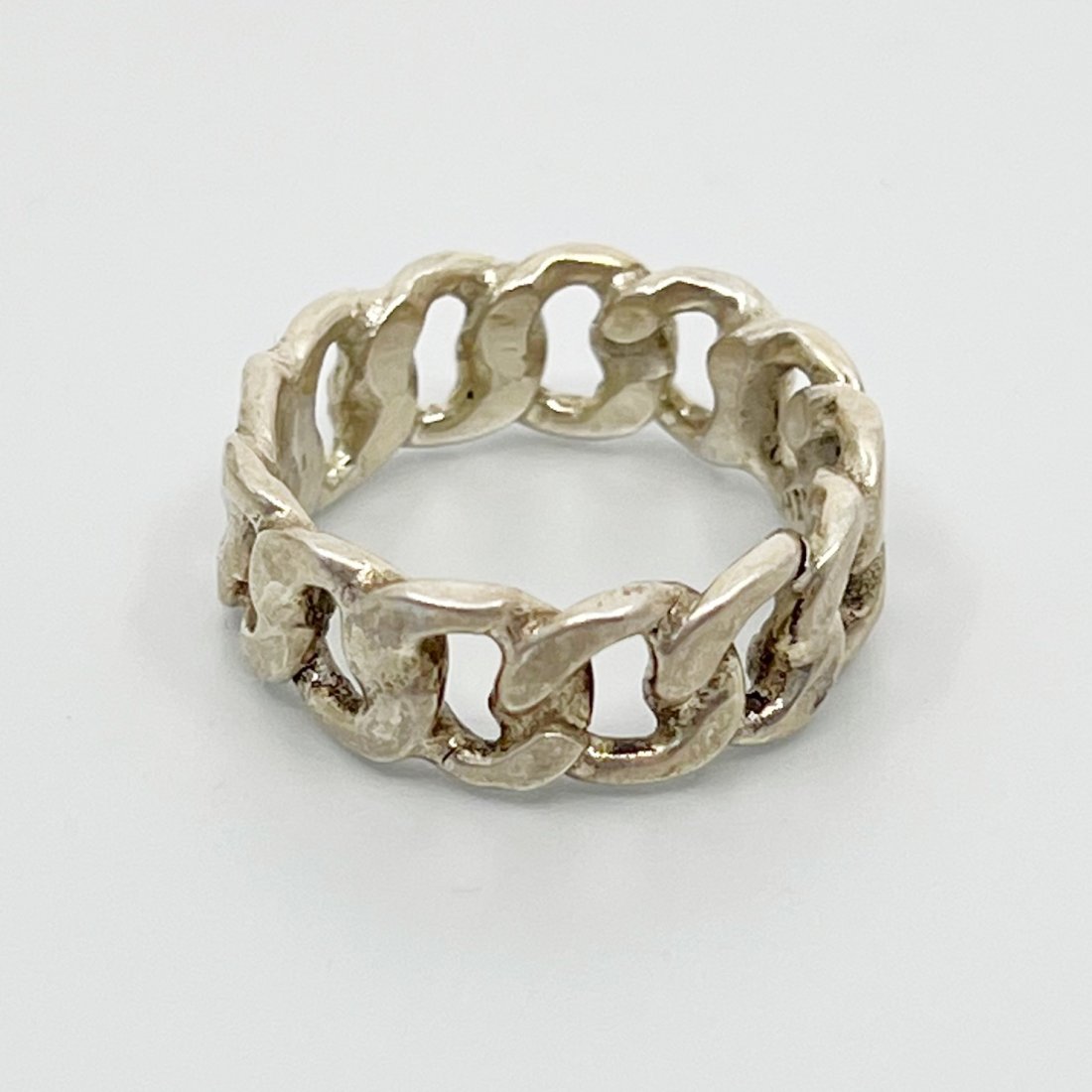 Mexican Sterling silver link band ring (1 of 2)