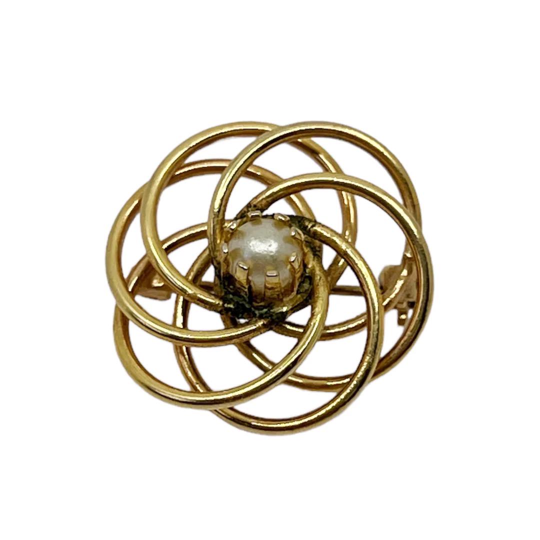 Vintage 12k Gold Filled Pearl Brooch