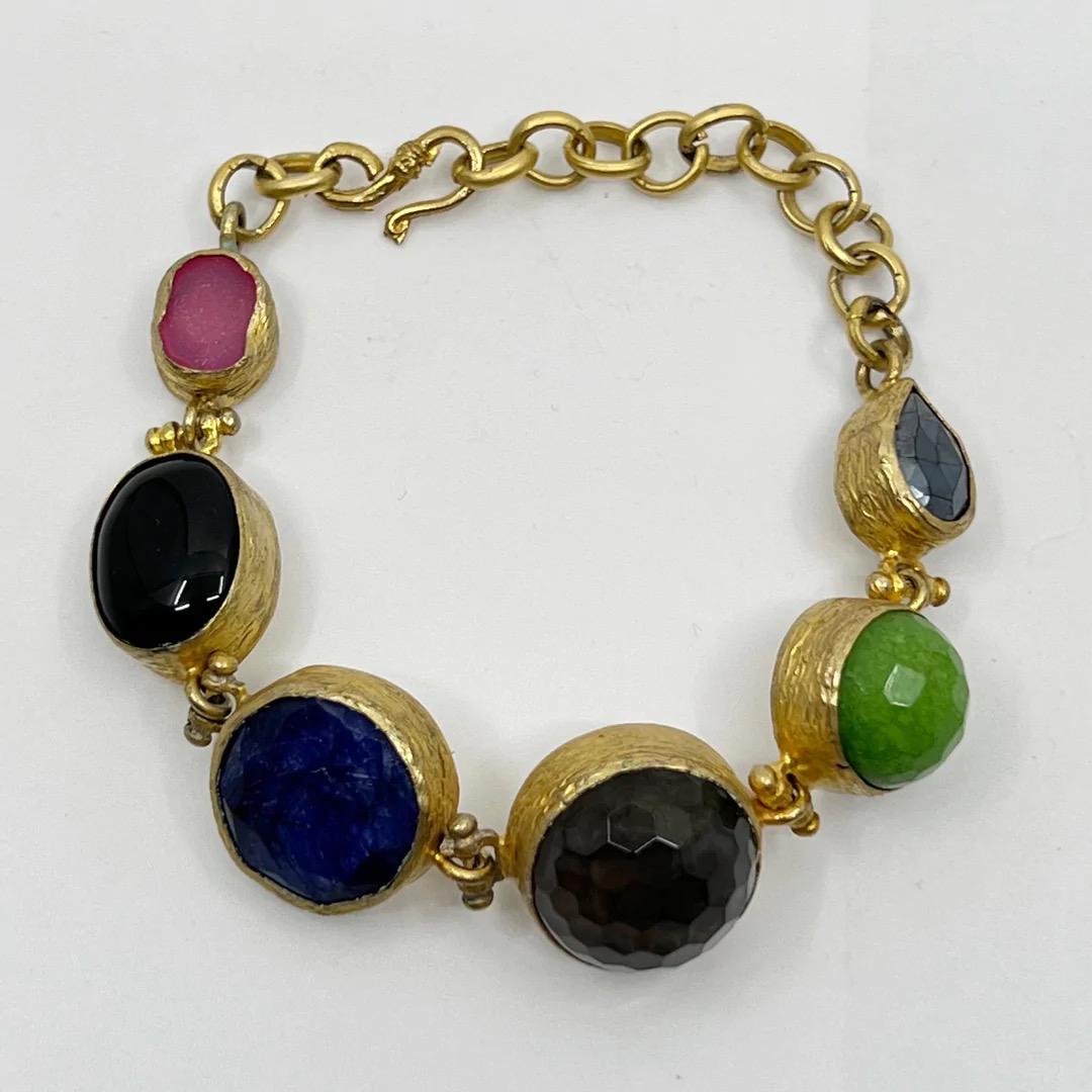 18k gold filled gemstone link bracelet (1 of 3)
