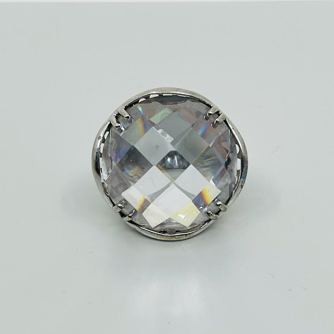 Oversized Sterling silver cubic zirconia ring (1 of 5)