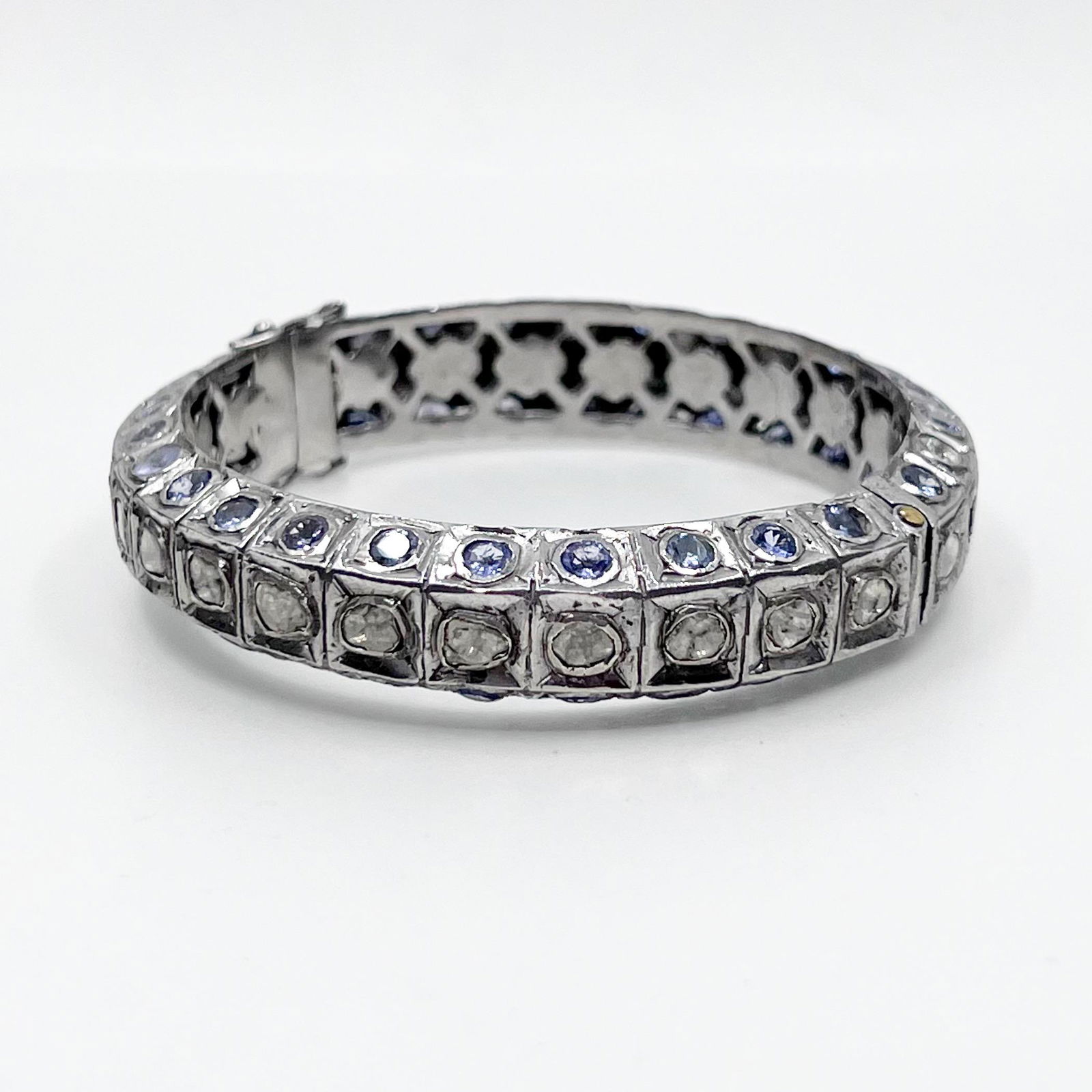 Sterling Silver Polki Diamond & Iolite Bracelet (1 of 6)