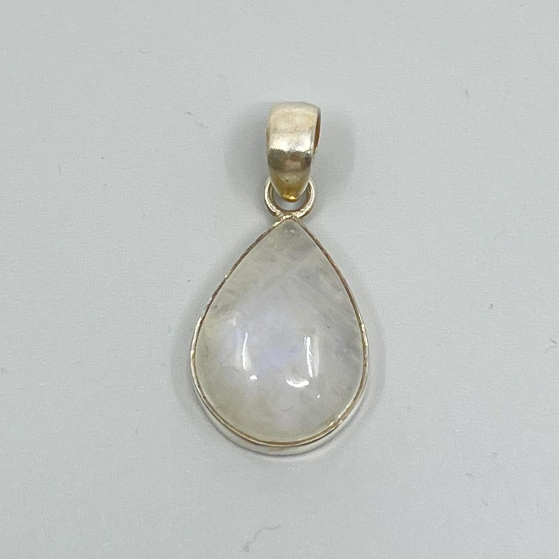 Sterling silver moonstone pendant: Measures: 1 3/8" long by 5/8" wide Gemstone: moonstone signed: 925 Condition: Like new SKU-426