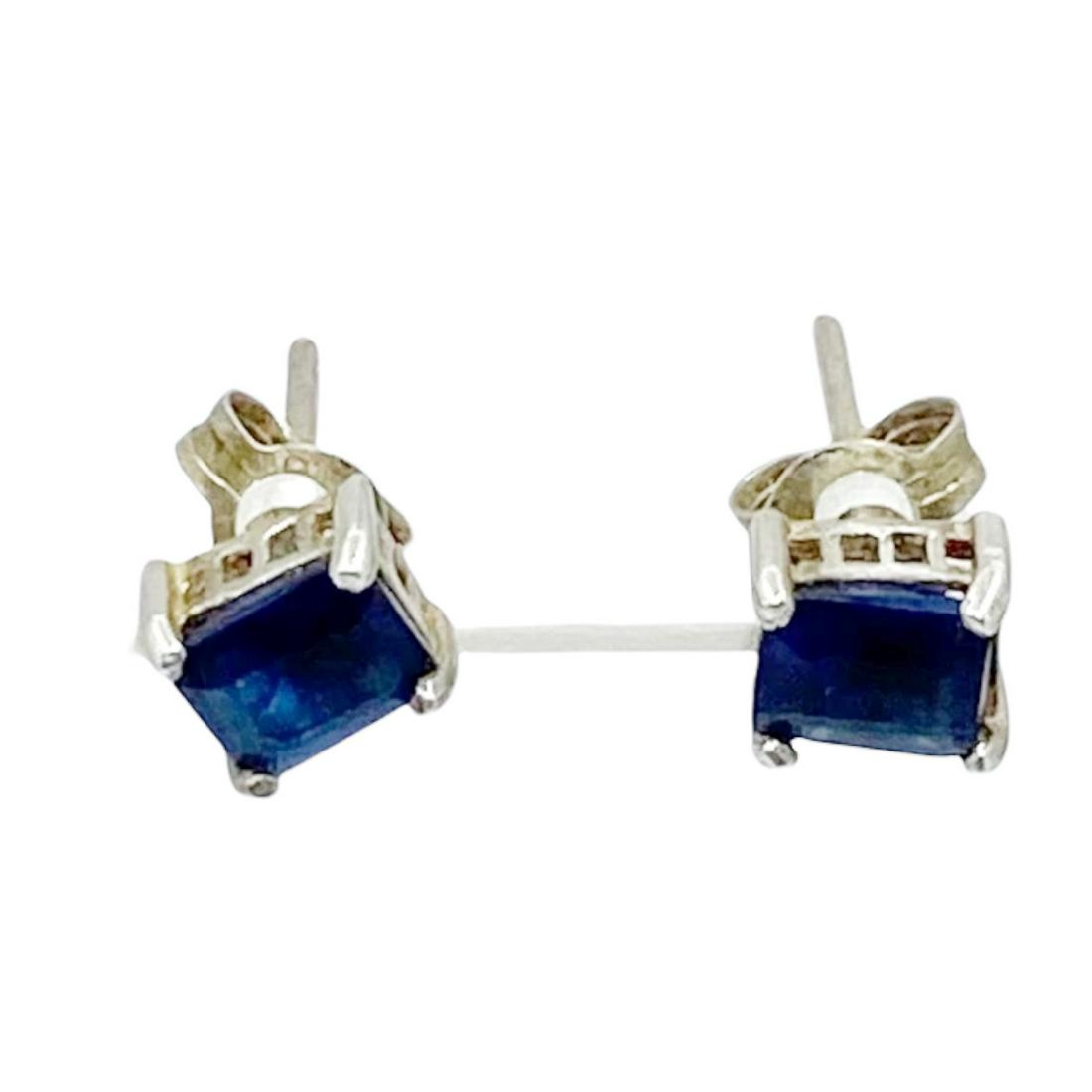 sterling silver sapphire stud earrings (1 of 3)